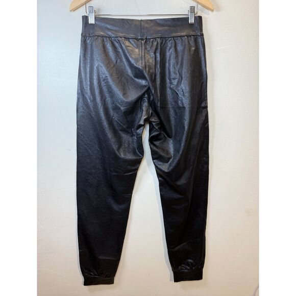 Commando Faux Leather Jogger Pants Women’s Size Medium Black Pull On Trendy - Picture 9 of 9